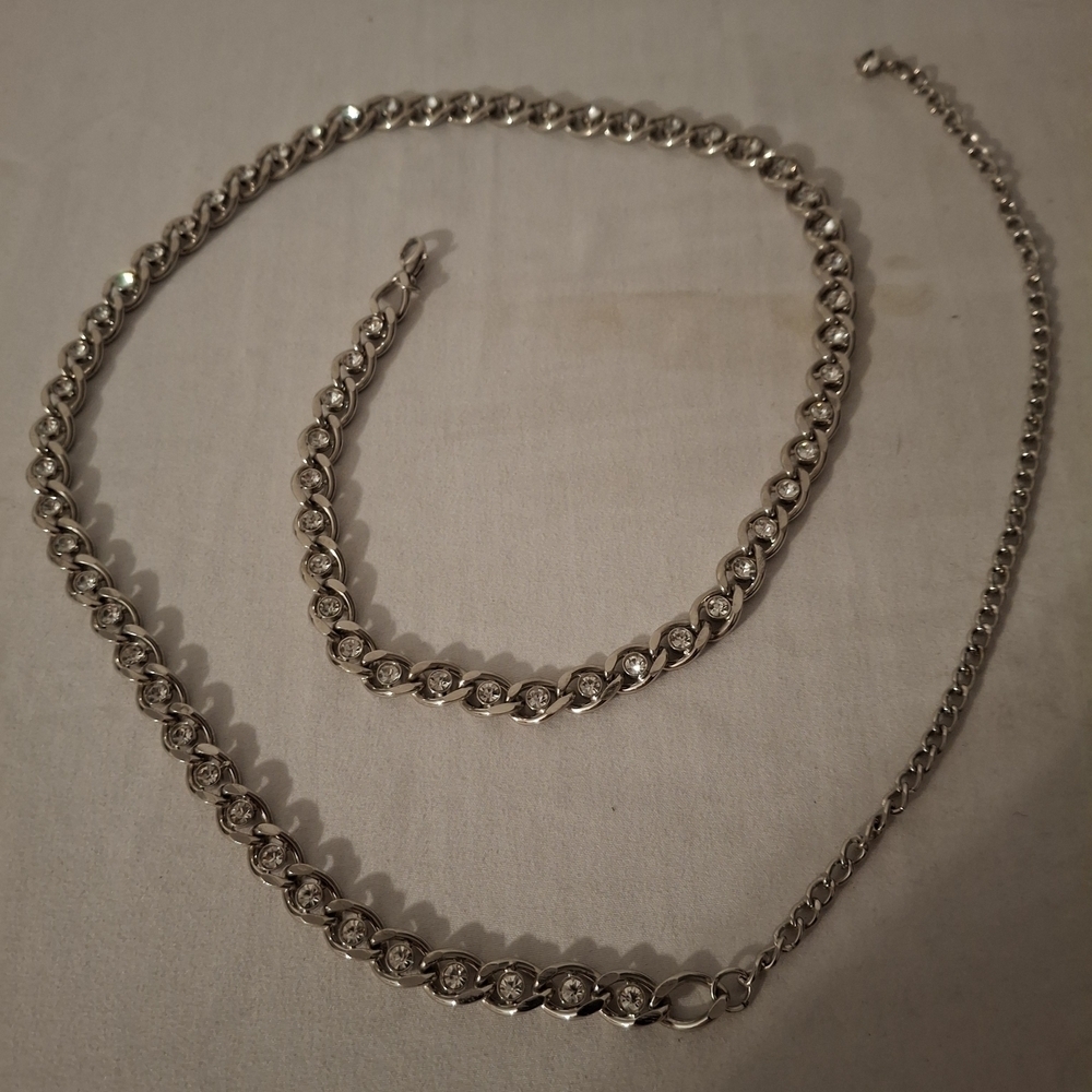 Silver Color Girl's Chain And Rhinestone Belt - Picture 4 of 4